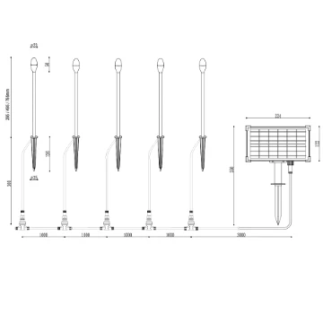spike Lamp with solar panel- 2325